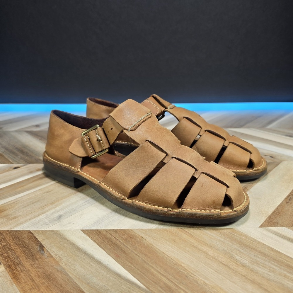 Cole Haan Men's 10M Brown Leather Fisherman Sandals Made Brazil C01976 Vintage